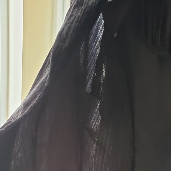 San Francisco Black Crushed Velour Fitted Blazer w/Satin Belt, 5 - Picture 15 of 16